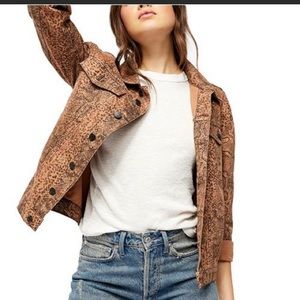Free people snakeskin denim jacket